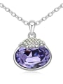 thumb Simple Oval austrian Crystal-accented Pendant Alloy Necklace 4