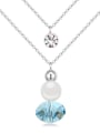 thumb Fashion Double Layers Imitation Pearl austrian Crystal Alloy Necklace 2
