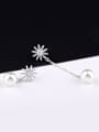 thumb Freshwater Pearl Zircon Asymmetrical Earrings 3