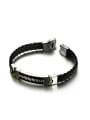 thumb Fashion Woven Artificial Leather Titanium Men Bracelet 2