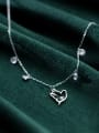 thumb 925 Sterling Silver With  Cubic Zirconia Simplistic Hollow pigeon Necklaces 0