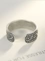 thumb Sterling silver retro thai silver carved flower opening ring 2