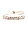 thumb Copper With Cubic Zirconia  Simplistic Round adjustable Bracelets 2