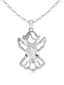 thumb Fashion Water Drop austrian Crystal Angel Pendant Alloy Necklace 1