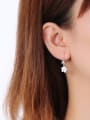 thumb 925 Sterling Silver With Resin Cute Flower Drop Earrings 1