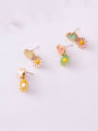 thumb Alloy With Rose Gold Plated  Pinkycolor Cute Heart Flower Drop Earrings 3