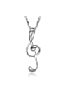 thumb Simple Musical Note Platinum Plated Necklace 0