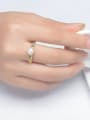 thumb Natural Freshwater Pearl Spine Micro Pave Silver Ring 1