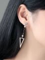 thumb Simple Hollow Triangle Zircon Rose Gold Plated Drop Earrings 1