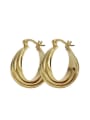 thumb Exaggerated Three Layer Design Gold Plated Titanium Clip Earrings 0