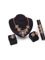 thumb Alloy Imitation-gold Plated Fashion Artificial Stones Hollow Flower Four Pieces Jewelry Set 0