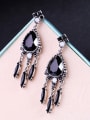 thumb Retro Style Simple White Gold Plated Drop Earrings 3