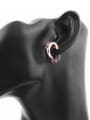 thumb Multi-color Rose Gold Plated Zircon Clip On Earrings 1