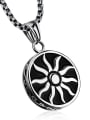 thumb Stainless Steel With Black Gun Plated Vintage Round with sun Necklaces 0