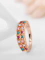 thumb Women Colorful Austria Crystal geometric Shaped Ring 1