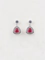 thumb 925 Silver Earpins Fat Triangle Zircon Hypoallergenic stud Earring 0