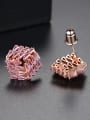 thumb copper With Cubic Zirconia Personality Geometric Stud Earrings 3