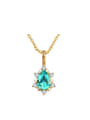 thumb Natural Blue Stone 14K Gold Plated Water Drop-shape Pendant 0