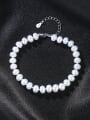thumb Sterling Silver 6-7mm flat natural freshwater pearl bracelet 2