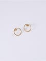thumb Titanium With 14k Gold Plated Simplistic Round Stud Earrings 4
