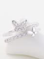 thumb Micro Pave Butterfly Exquisite Zircons Opening Ring 1