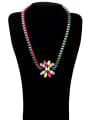thumb Colorful Knitting Flower Alloy Necklace 2