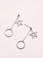 thumb Simple Hollow Round Star 925 Silver Stud Earrings 2