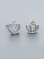 thumb Women Fresh Crown Shaped Zircon stud Earring 0