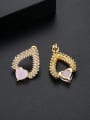 thumb Copper With 18k Gold Plated Trendy Heart Cluster Earrings 3