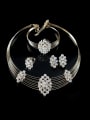 thumb Rhinestones Geometric Four Pieces Jewelry Set 1