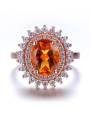 thumb Fashion Citrine Gemstone Zircon Flowery Engagement Ring 1