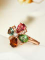 thumb Multi-color Gemstones Flowery Multistone ring 2