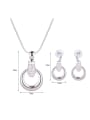 thumb Alloy White Gold Plated Simple style Rhinestones Round-shaped Two Pieces Jewelry Set 2