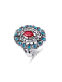 thumb Exaggerated Retro style Crystal Rhinestones Alloy Ring 2