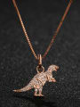 thumb 925 Sterling Silver With Rose Gold Plated Cute Dinosaur Necklaces 0