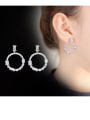 thumb Copper With Platinum Plated Simplistic Hollow Round Drop Earrings 1