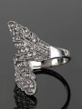 thumb Personalized Retro style Leaves Grey Rhinestones Alloy Ring 2