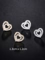 thumb Copper With Cubic Zirconia Cute Hollow Heart Stud Earrings 2