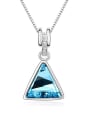 thumb Simple Shiny Triangle austrian Crystal Pendant Alloy Necklace 2
