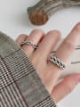 thumb 925 Sterling Silver With Antique Silver Plated Twisted Double Twist Free Size Rings 1
