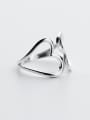 thumb All-match Hollow Heart Shaped S925 Silver Ring 0