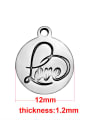 thumb Stainless Steel With Classic Round With love Charms 1
