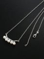 thumb Simple Artificial Pearls Rhinestones Necklace 3