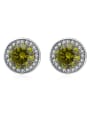 thumb Charming 925 Silver Round Shaped Zircon Stud Earrings 0