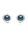 thumb Fashion Imitation Pearl Crystals Heart Alloy Stud Earrings 3