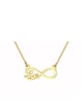 thumb Temperament Gold Plated Figure Eight Shaped Titanium Necklace 0