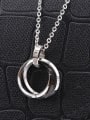 thumb Simple Three Rings Lovers Necklace 2