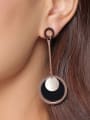 thumb Temperament Rose Gold Plated Round Shaped Drop Earrings 2