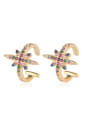thumb Copper With  Cubic Zirconia Trendy snowflake Stud Earrings 0