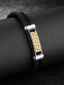 thumb Fashion Three-band Artificial Leather Woven Bracelet 2